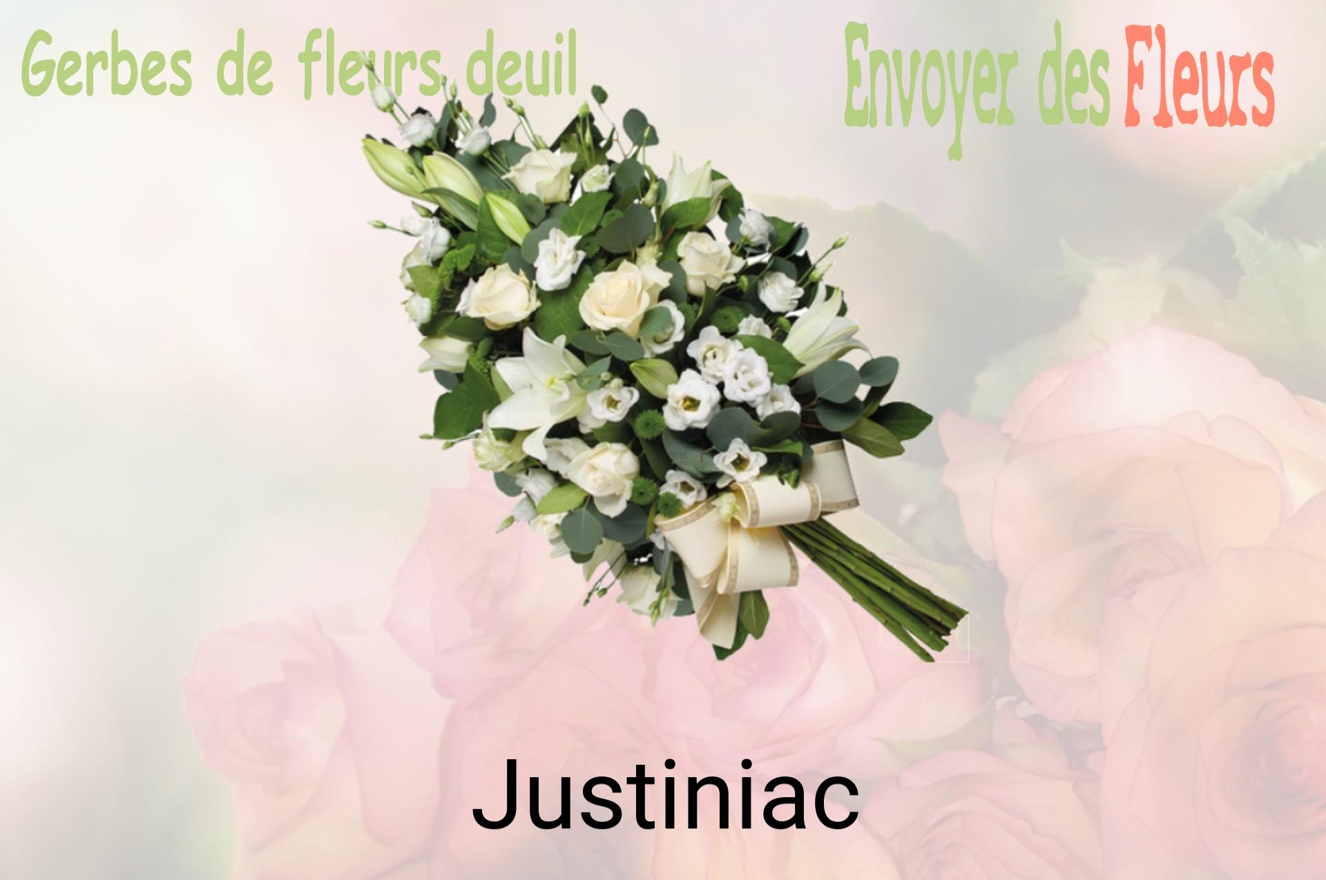Gerbe de fleurs de deuil livrée à Justiniac